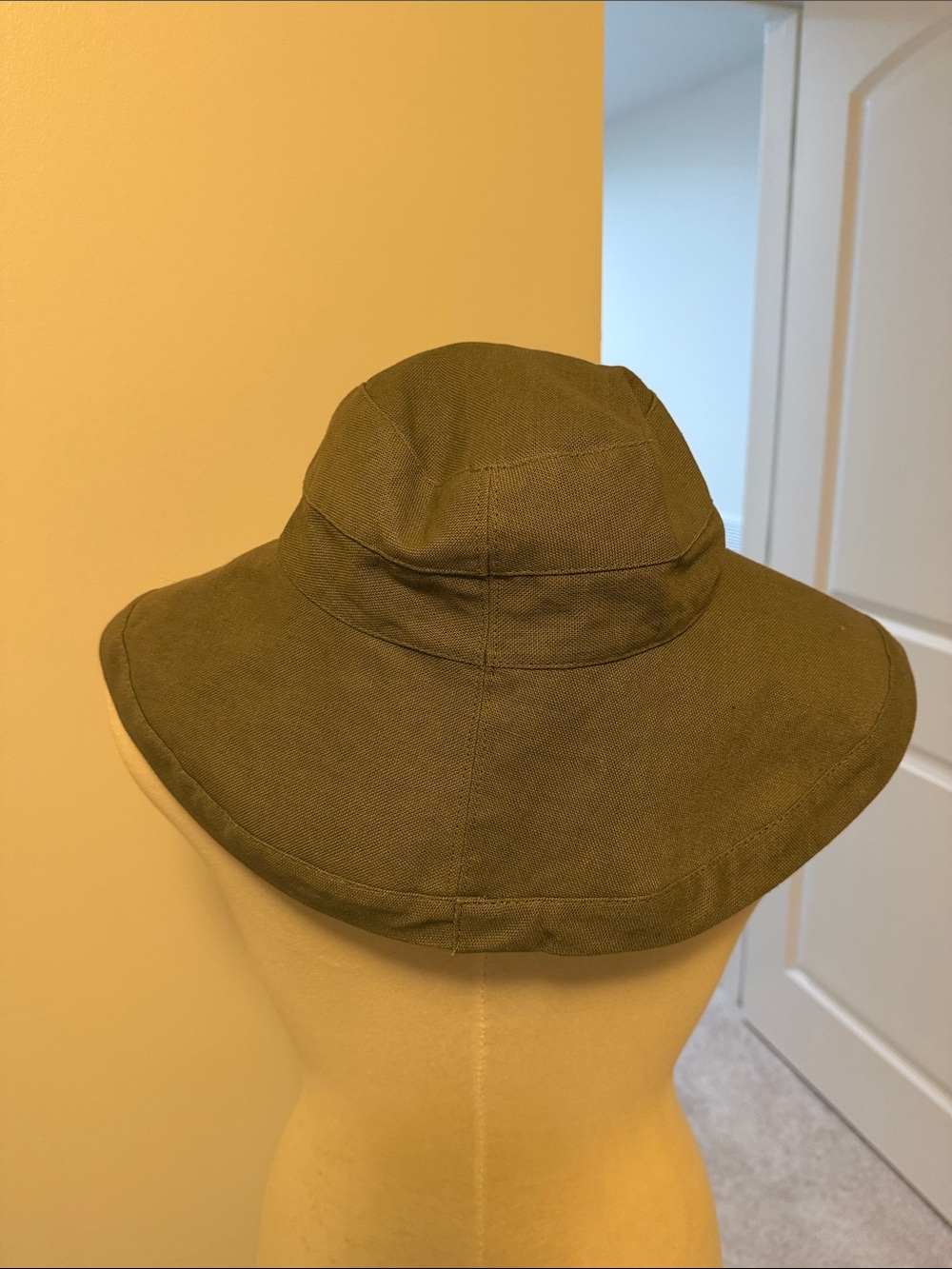 Scala Olive Canvas Wide-Brim Sun Hat